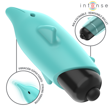 Vibrazione Intensa Delfino Blu - Bullet Tascabile Impermeabile 8 x4,7 cm